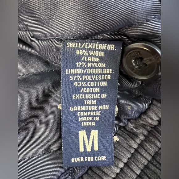 Abercrombie Fitch Wool Jacket Mens Medium Gray Full Zip Quilted Lined Coat - Picture 7 of 10